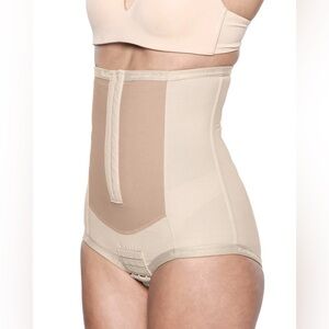 BelleFit Postpartum Girdle Corset Compression Bodysuit in Nude, size 2X